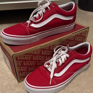 Vans Red and White Sneakers